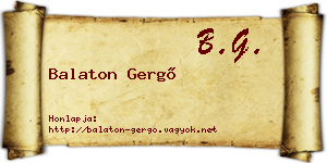Balaton Gergő névjegykártya